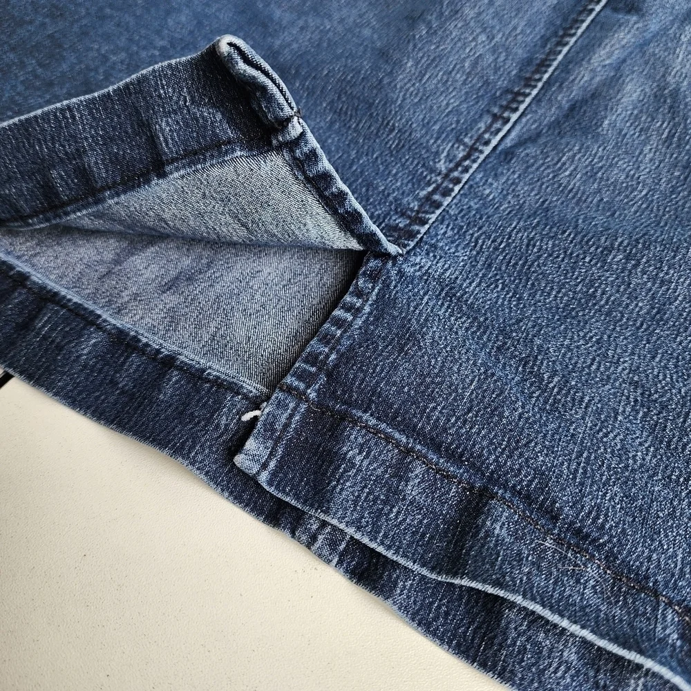 Riders by Lee Denim Jean Skirt Women's Blue Sz 18 Medium Cargo Pockets Stretch